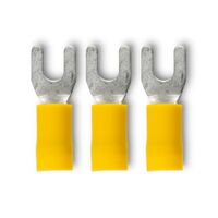 Crimp Terminal Pre-Insulated Fork 4mm Cable 4-6mm² Yellow 50 Pack