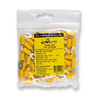Crimp Terminal Pre-Insulated Fork 4mm Cable 4-6mm² Yellow 50 Pack