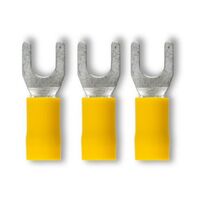 Crimp Terminal Pre-Insulated Fork 5mm Cable 4-6mm² Yellow 50 Pack