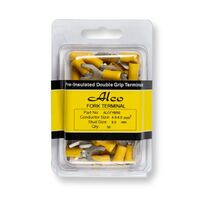 Crimp Terminal Pre-Insulated Fork 8mm Cable 4-6mm² Yellow 50 Pack