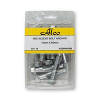Hexagonal Head Sleeve Bolt Anchor Mechically Galvanised 12mm x Length 60mm
