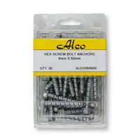 Anchor Hex Head Screw Bolt Galvanised 6mm x Length 50mm