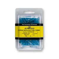 Crimp Terminal Heatshrink Blue Insulated Fork 4mm Cable 1.5-2.5mm²