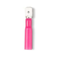 Crimp Terminal Fully Insulated Quick Disconnect 6.35mm Male Tab Cable 0.5-1.5mm² Red 500Pack