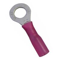 Crimp Terminal Heatshrink Red Insulated Ring 5mm Cable 0.5-1.5mm² 100 Pack