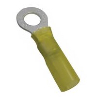 Crimp Terminal Heatshrink Yellow Insulated Ring 4mm Cable 4-6mm² 50 Pack