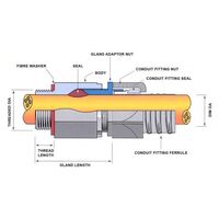 Cable Gland Brass Hazardous Weatherproof M20 Unarmoured Cable Diameter 6.5-10mm & flexible conduit adaptor LTA20