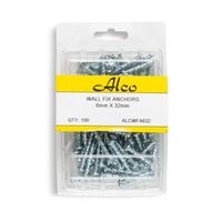 Masonary Wall Fix Anchors Pan Head Square Drive Diameter 6mm x Length 32mm