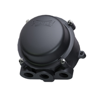 Junction Box Round Economical With Earth IP68 Bottom Entry 3x20mm Econo Box Black