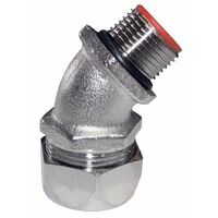 Flexible Metal Conduit Fitting 45 Degree 3/8" Male Thread M20 Inside Diameter 10.2mm