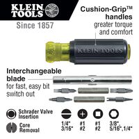Multi-Bit Screwdriver / Nut Driver, 11-in-1, Ph., Sl., Sq., Schrader Bits