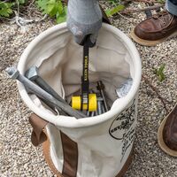 Canvas Bucket with Leather Bottom, 30.5 cm