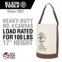 Canvas Bucket with Leather Bottom, 30.5 cm