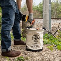 Canvas Bucket, Wide-Opening, Straight Walls, Moulded Bottom, 30.5 cm