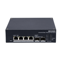 4 Port Gigabit Managed Industrial Solar PoE Switch | 802.3bt Hi-PoE Support | 6 kV Surge Protection | by HIKVISION