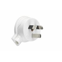 HPM 10A 3 Pins Side Entry Plug Top White
