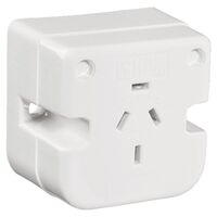 HPM 10A 4 Flat Pins Plug Base White