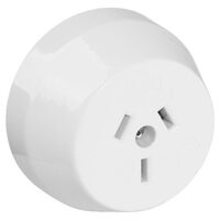 HPM 10A 3 Flat Pins Plug Base White