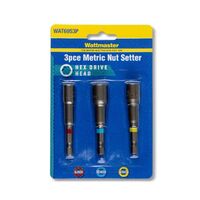 Nut Setter Kit Magnetic Hexagonal 3pce Length 65mm Metric Sizes 6, 8, 10mm