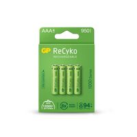AAA Rechargeable Battery GP Recyko | 1.2V | 950mAh Capacity | Low Self-Discharge | @Card of 4 | by Powercell