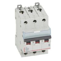 MCB DX3 6000A 3 pole 63A curve D