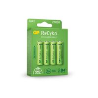 Rechargeable AA Batteries | 1.2V NiMH | 2100mAh Capacity | Low Self-Discharge | @Card of 4 | by Powercell