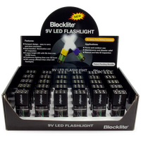 9V LED Torch GP Blocklite | 30 Lumens | 2 Lighting Functions | Compact Design | @Display Box of 30 | by Powercell