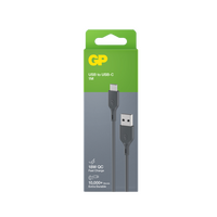 GP Charge & Sync Cable 1m USB-A to USB-C | Flexible TPE | 18W Quick Charge | 480Mbps Data Transfer | by Powercell