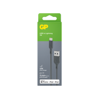 GP Charge & Sync Cable 1m USB-A to Lightning | MFi Certified | 12W Charging Output | 480Mbps Data Transfer | by Powercell