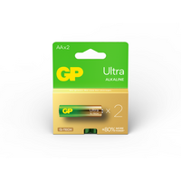 GP Ultra Alkaline AA Batteries | Long-Lasting Power | 1.5V Output | @Card of 2 | by Powercell