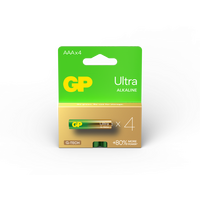 GP Ultra Alkaline AAA Batteries | Long-Lasting Power | 1.5V Output | @Card of 4 | by Powercell
