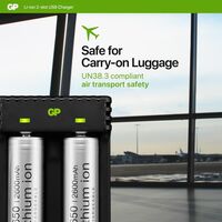 5V Dual Slot Li-Ion Charger | Includes 2 x GP18650 Batteries | Intelligent Charging | USB Powered | by Powercell