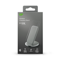 10W Wireless Charging Stand | Dual-Coil Design | Qi-Certified | Grey | by Powercell