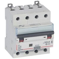 RCBO DX³ 6000A 4 poles 20A curve C type A 300mA