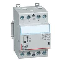 Low noise contactor CX³ with front face handle 4 pole - 63A - 400V~ -  4 NO contacts with 230V~ coil - 3 modules