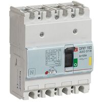 DPX³160 thermal magnetic release circuit breaker, 4 poles, with rated current of 125A and breaking capacity 16kA