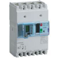 DPX³160 thermal magnetic release circuit breaker with earth leakage module, 4 poles 160A and breaking capacity 50kA