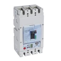 Circuit breaker DPX3 630,3 poles, with rated current of 500A and thermal magnetic protection.