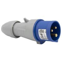 Straight plug P17 - IP44 - 200/250 V~ - 16 A - 2P+E