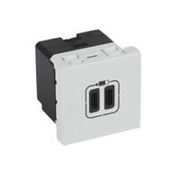 Arteor™ - 2 USB Type-C charging socket 3 A / 15 W 230 V - 5 V= - 2 modules - Soft Alu