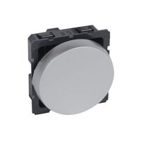 Arteor™ - 2-way switch 10 AX 250 V~ - 2 modules round version - Alu