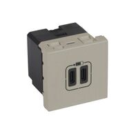 Arteor™ - 2 USB Type-C charging socket 3 A / 15 W 230 V - 5 V= - 2 modules - Champagne