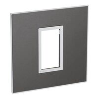 Arteor™ - British standard plate square version 1 module - Brushed Metal - Black