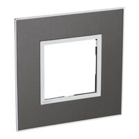 Arteor™ - British standard plate square version 2 modules - Brushed Metal - Black