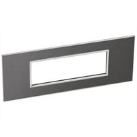 Arteor™ - Italian / US standard plate square version 6 modules - Brushed Metal - Black