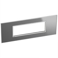 Arteor™ - Italian / US standard plate square version 6 modules - Reflective Metal - Stainless Steel