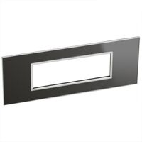 Arteor™ - Italian / US standard plate square version 6 modules - Reflective Metal - Black