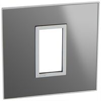 French and German standard plate square version 1 module - reflective stainless steel