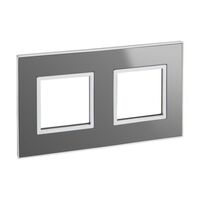 French and German standard plate square version 2x2 modules - reflective stainless steel