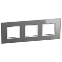 French and German standard plate square version 3x2 modules - reflective stainless steel